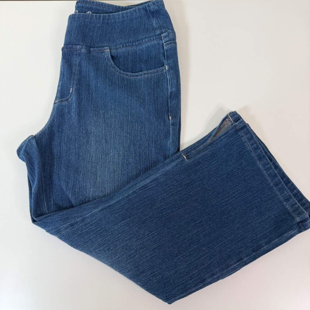 Belle by Kim Gravel 10 Petite Flexibelle Kickity Split Cropped Jeans Pull‎ On